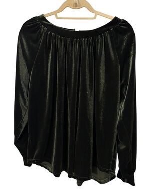 Forest green velvet HOLIDAY tunic top L
